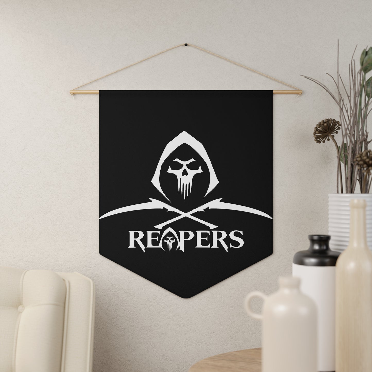 Reapers Wall Pennant | Tactical Banner for Game Rooms & Lairs  Description